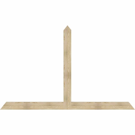 Ekena Millwork Portland Rough Sawn Timber Gable Bracket, Douglas Fir, 108"W x 68"H x 4"D x 6"F, 15/12 Pitch GBW108X68X0406POR00RDF